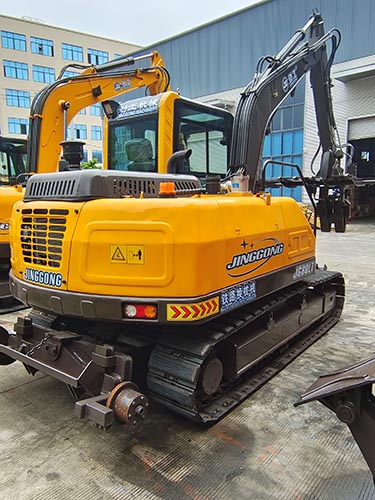 jualan panas JingGong 8 tan crawler excavator dengan sleepr changer untuk penyelenggaraan kereta api