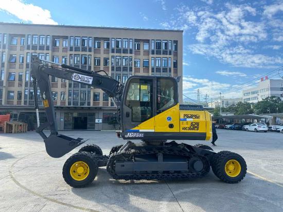 JG75SL Wheel & Crawler Hybrid Excavator, 8 Ton Dual-purpose Wheel Track Digging Machine