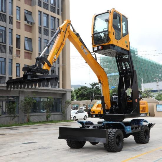 JINGGONG JG100Z 9Ton Wheel Type Railway Material Trimming Machine with Lifting Cab